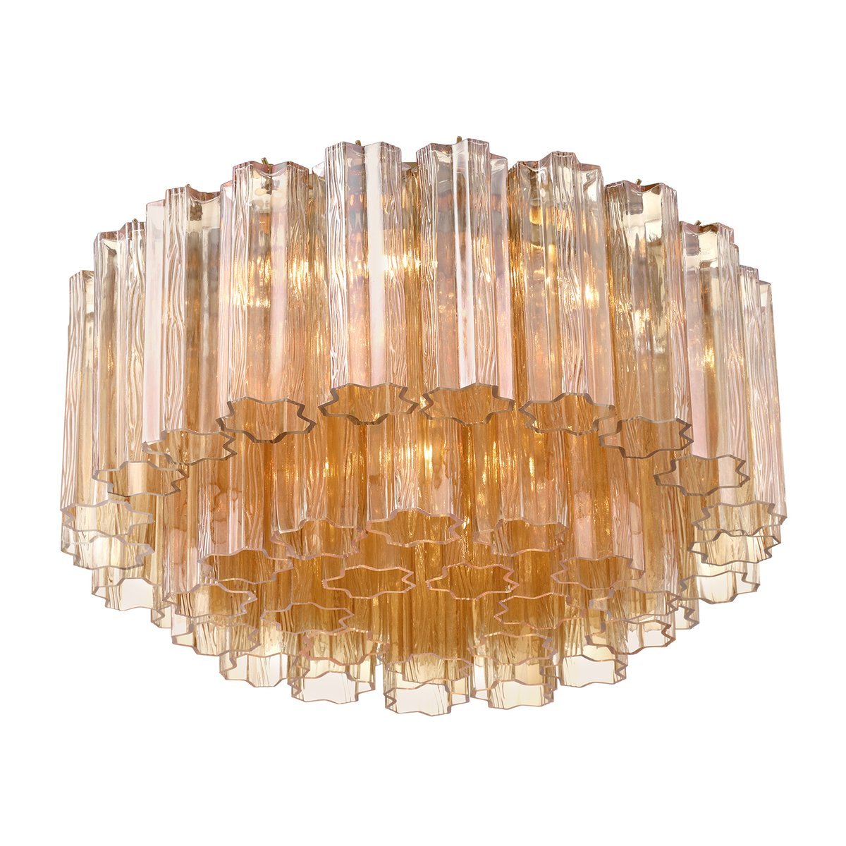 Eiruaya plafondlamp glasbuis gelaagd amber