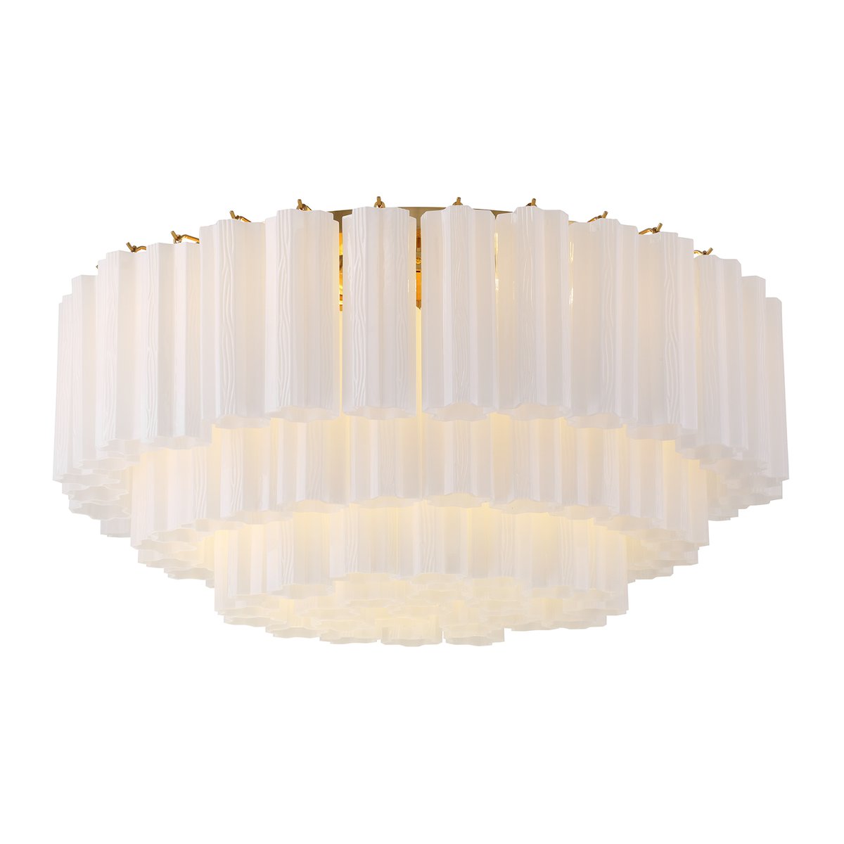 Eiruaya plafondlamp glasbuis gelaagd amber