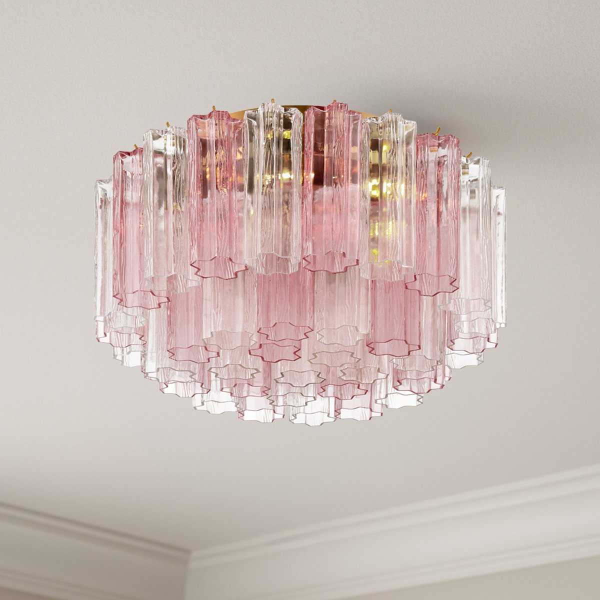 Eiruaya plafondlamp glasbuis gelaagd amber