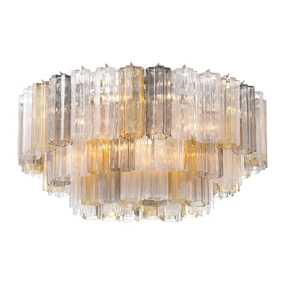 Eiruaya plafondlamp glasbuis gelaagd amber