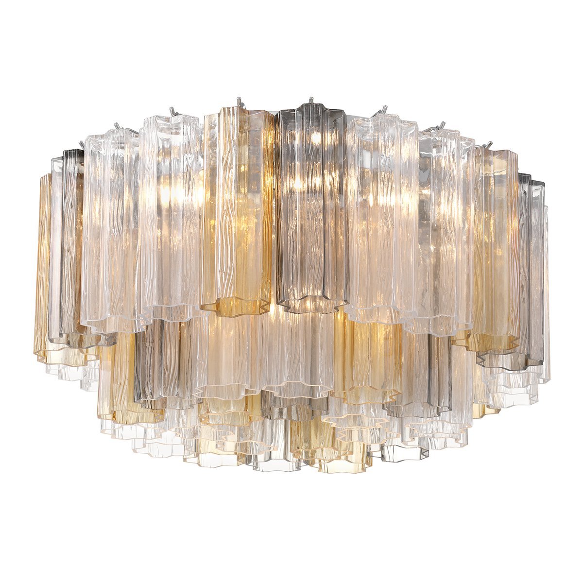 Eiruaya plafondlamp glasbuis gelaagd amber