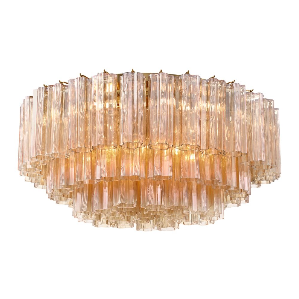 Eiruaya plafondlamp glasbuis gelaagd amber
