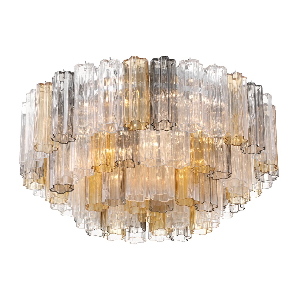Eiruaya plafondlamp glasbuis gelaagd amber