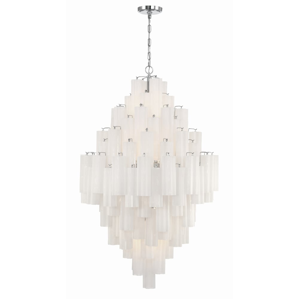 Eirorelle Diamant Kroonluchter met Gelaagde Amberkleurige Glasbuizen