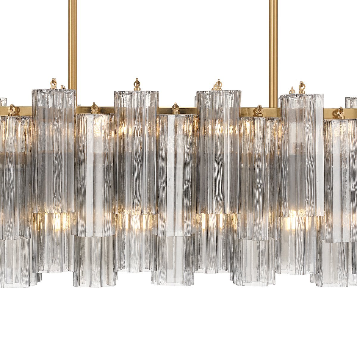Eiriseon lineaire kroonluchter met glasbuis, gelaagd amber