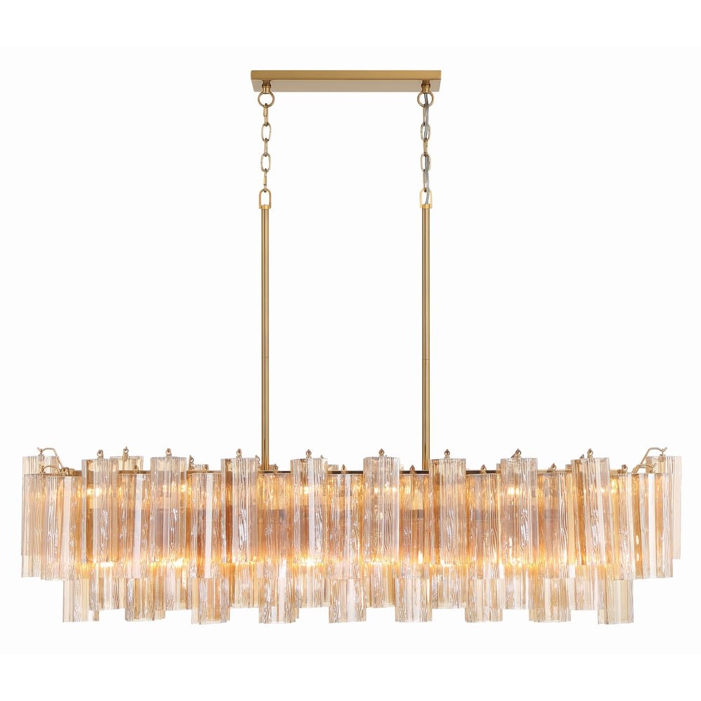 Eiriseon lineaire kroonluchter met glasbuis, gelaagd amber