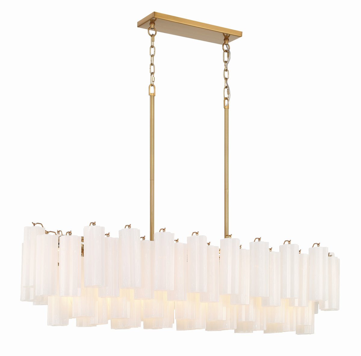 Eiriseon lineaire kroonluchter met glasbuis, gelaagd amber