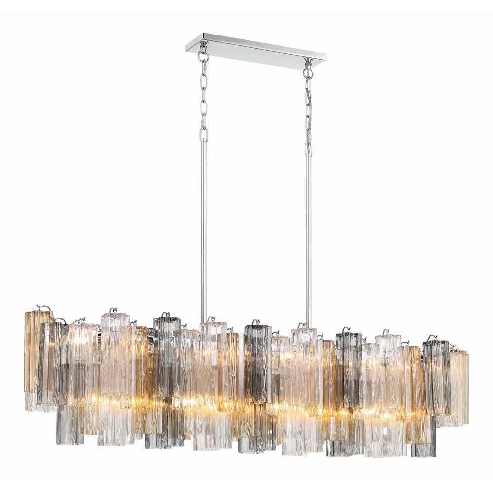 Eiriseon lineaire kroonluchter met glasbuis, gelaagd amber