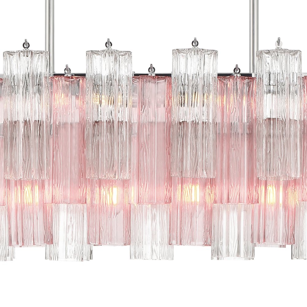 Eiriseon lineaire kroonluchter met glasbuis, gelaagd amber