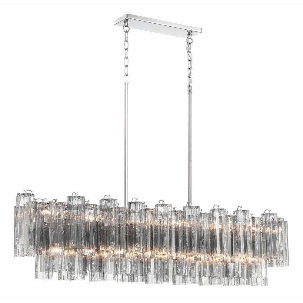 Eiriseon lineaire kroonluchter met glasbuis, gelaagd amber