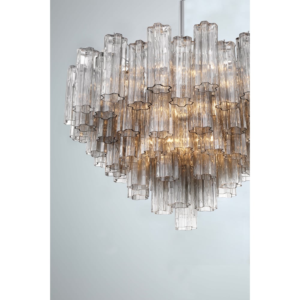 Namo Murano Kroonluchter Glasbuis Lagen Amber