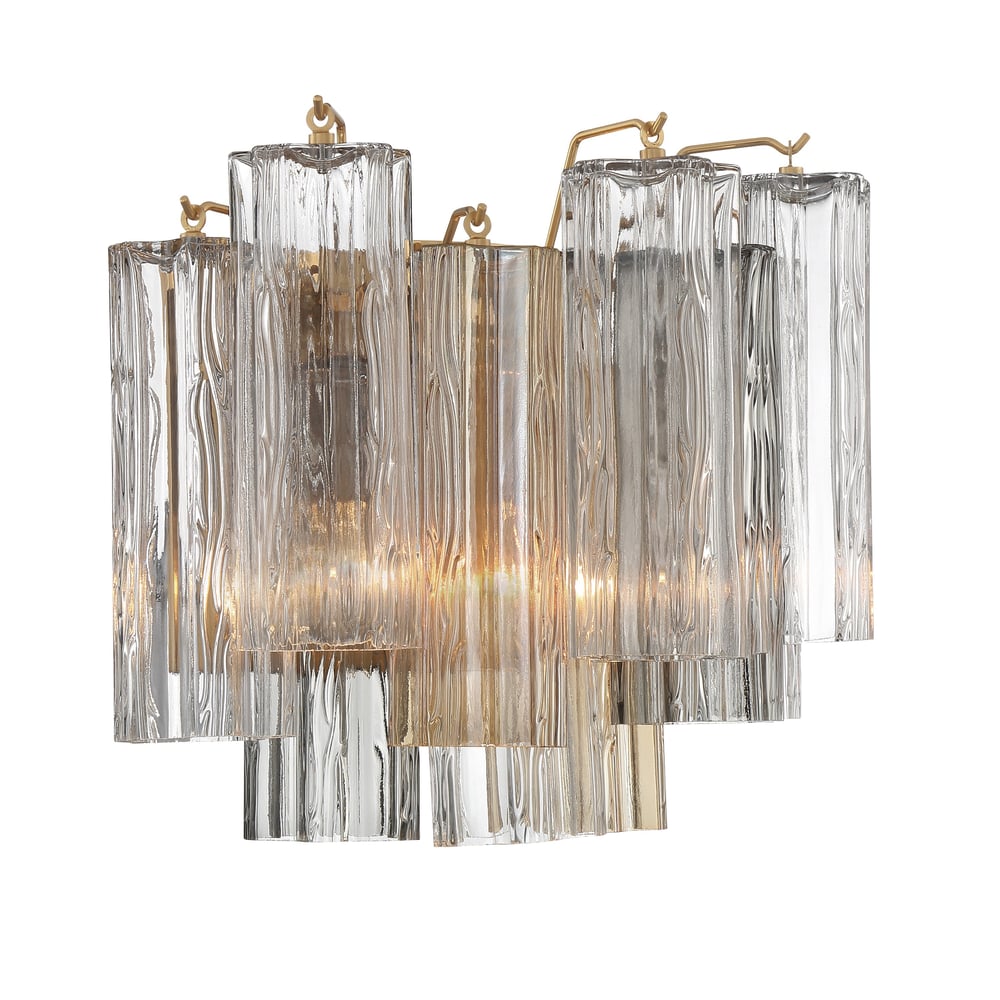 Ravo wandlamp Tronchi Glasbuis Gelaagd Amber Modern