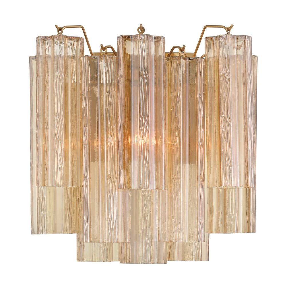 Ravo wandlamp Tronchi Glasbuis Gelaagd Amber Modern