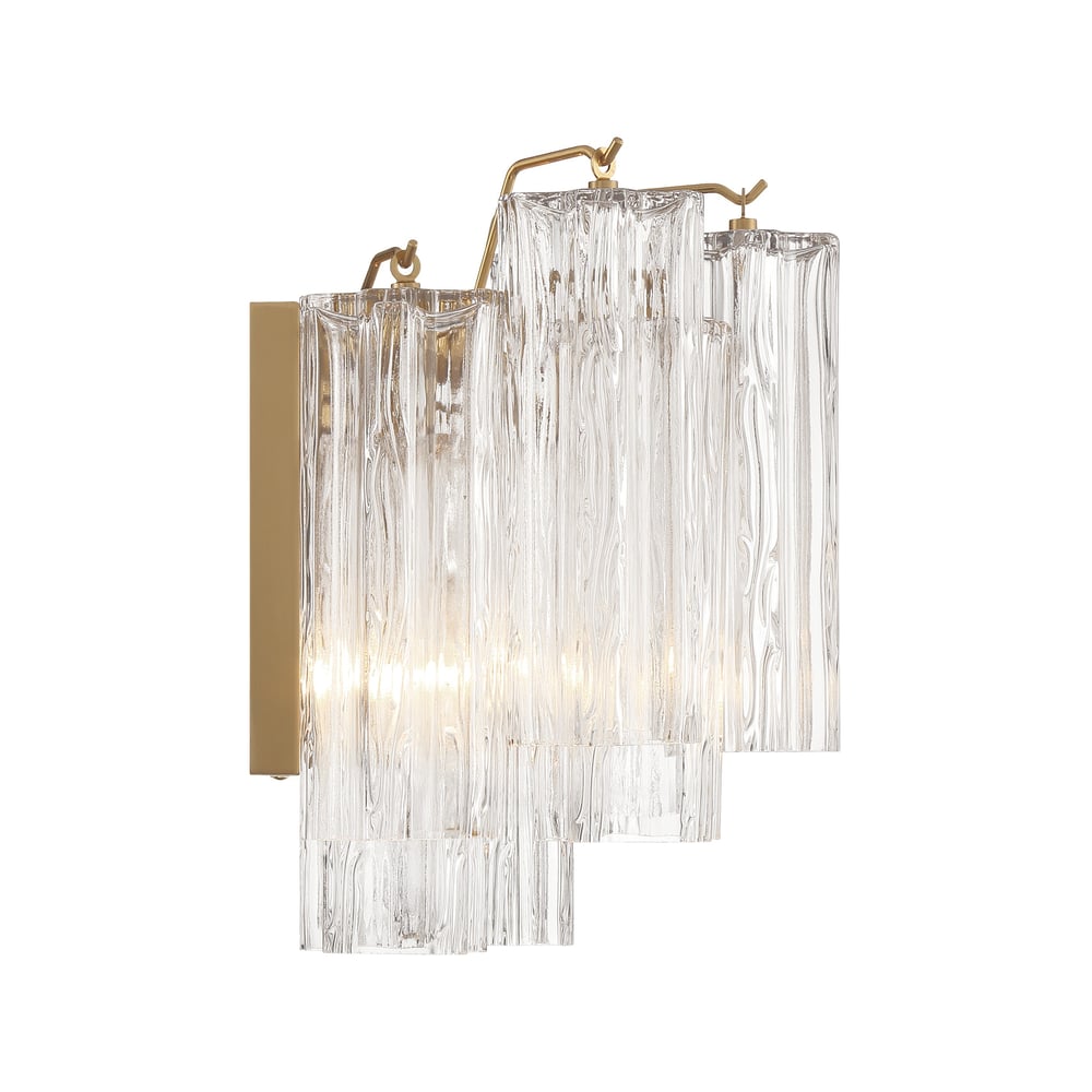 Ravo wandlamp Tronchi Glasbuis Gelaagd Amber Modern