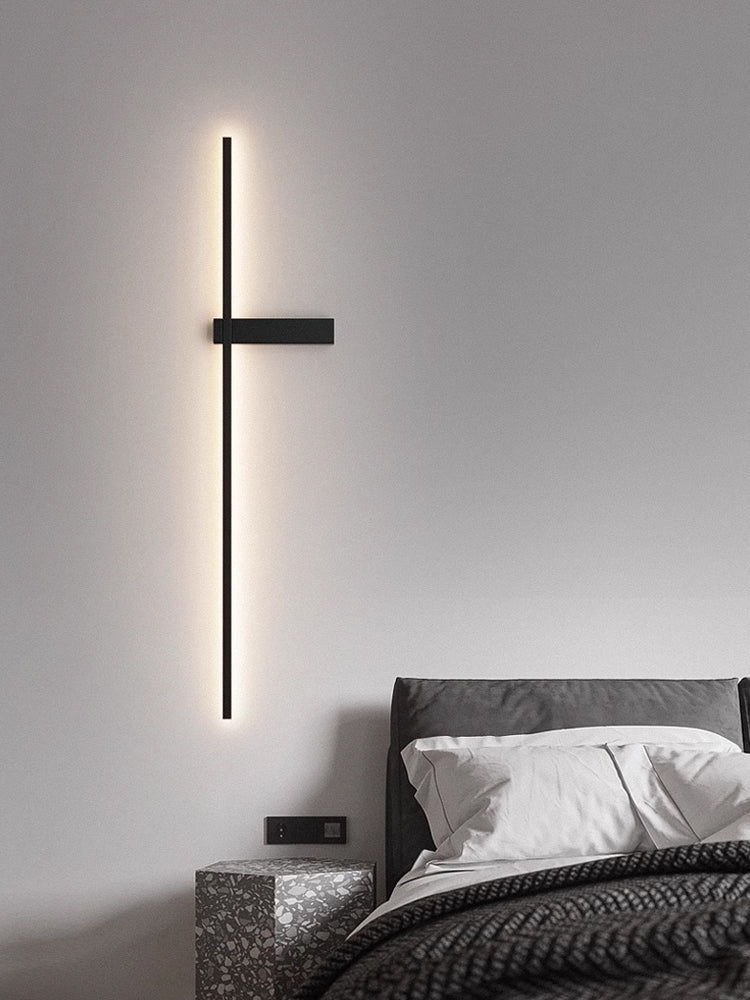 Mesv Lineair Oplaadbaar Zwart Wandlamp