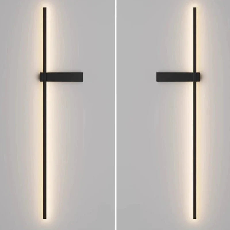Mesv Lineair Oplaadbaar Zwart Wandlamp