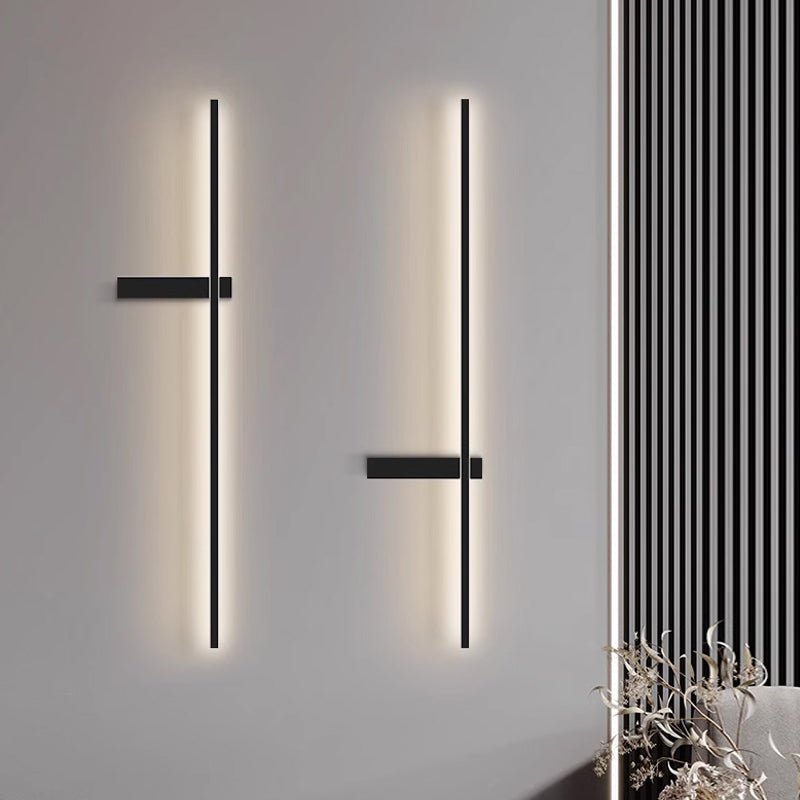 Mesv Lineair Oplaadbaar Zwart Wandlamp