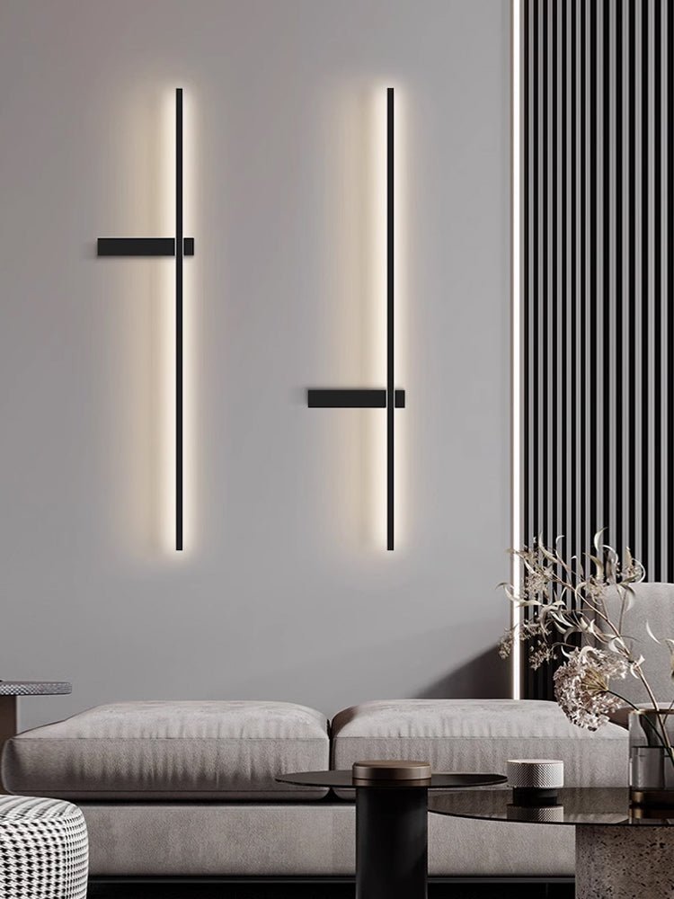 Mesv Lineair Oplaadbaar Zwart Wandlamp