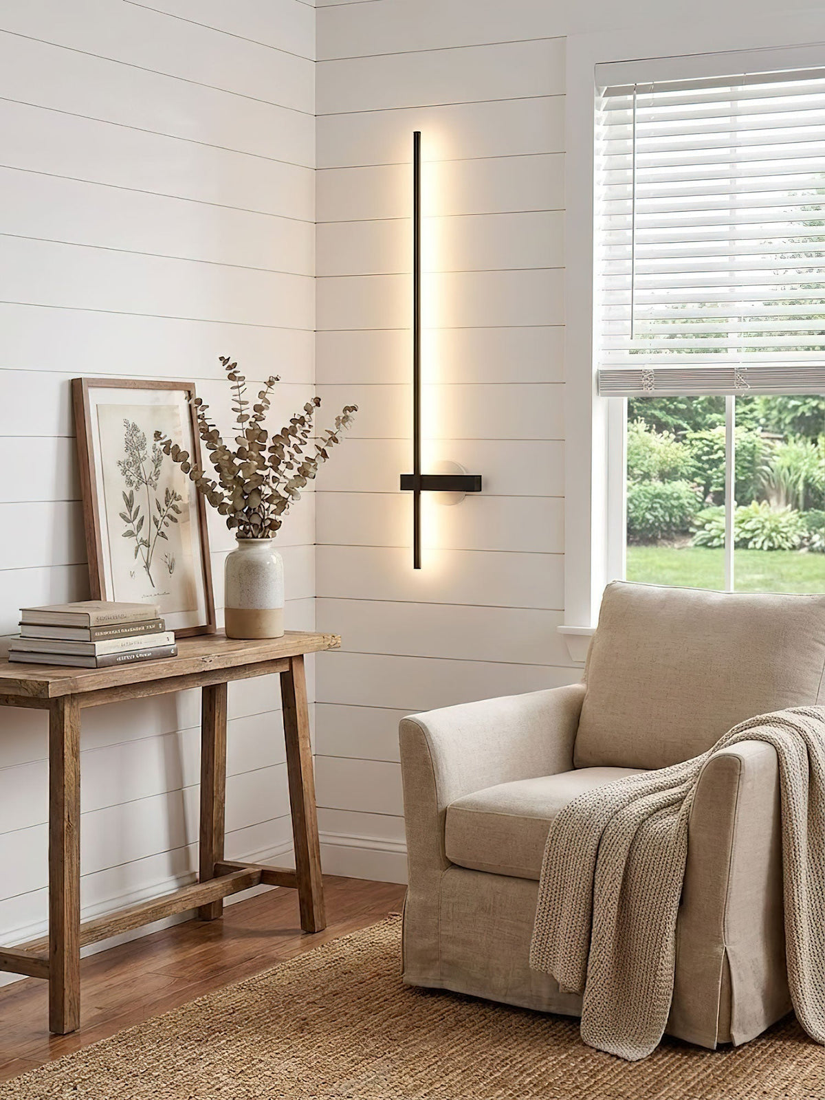 Mesv Lineair Oplaadbaar Zwart Wandlamp