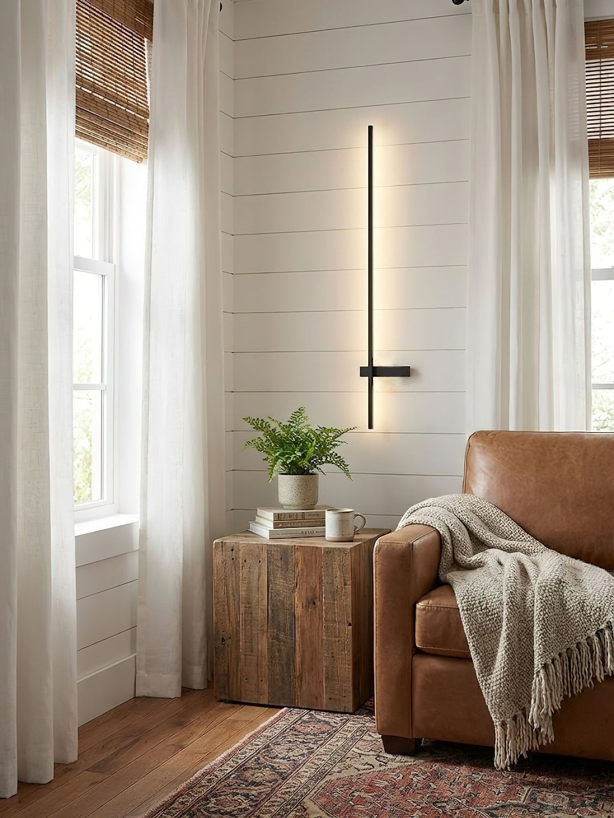 Mesv Lineair Oplaadbaar Zwart Wandlamp