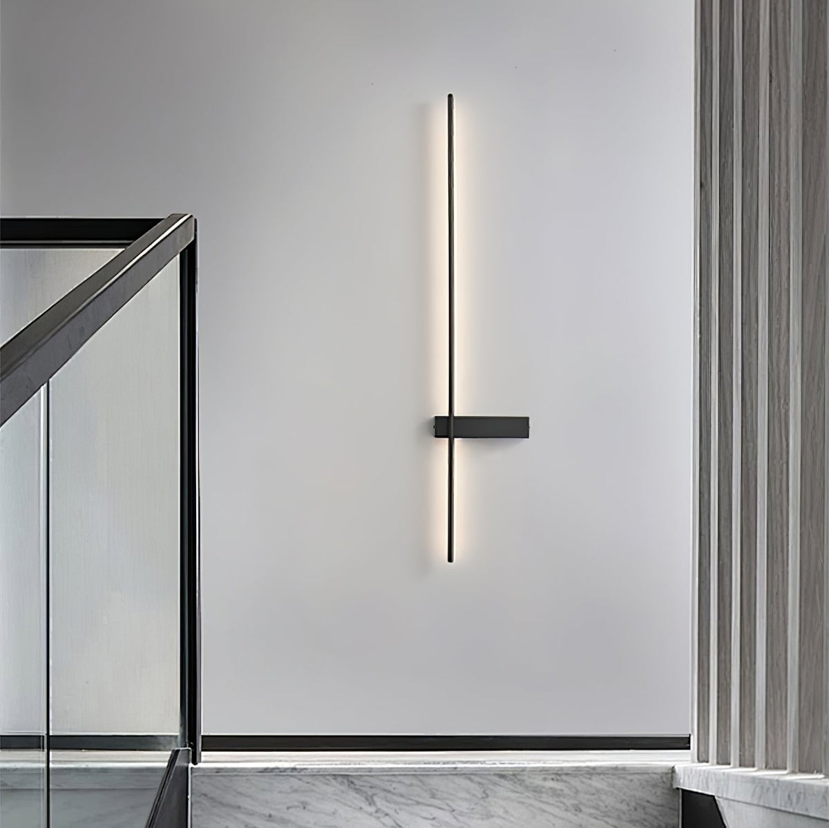 Mesv Lineair Oplaadbaar Zwart Wandlamp