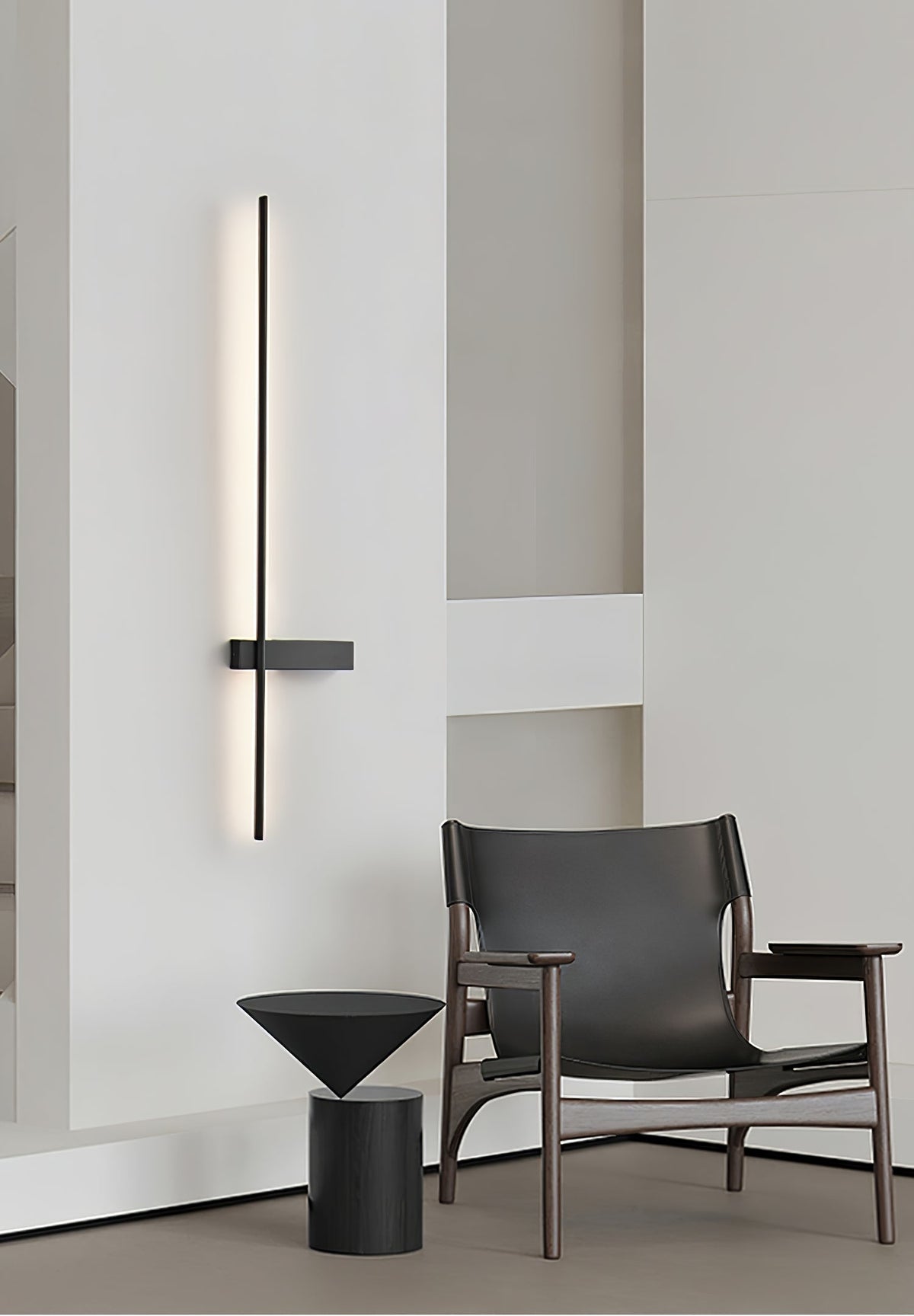 Mesv Lineair Oplaadbaar Zwart Wandlamp