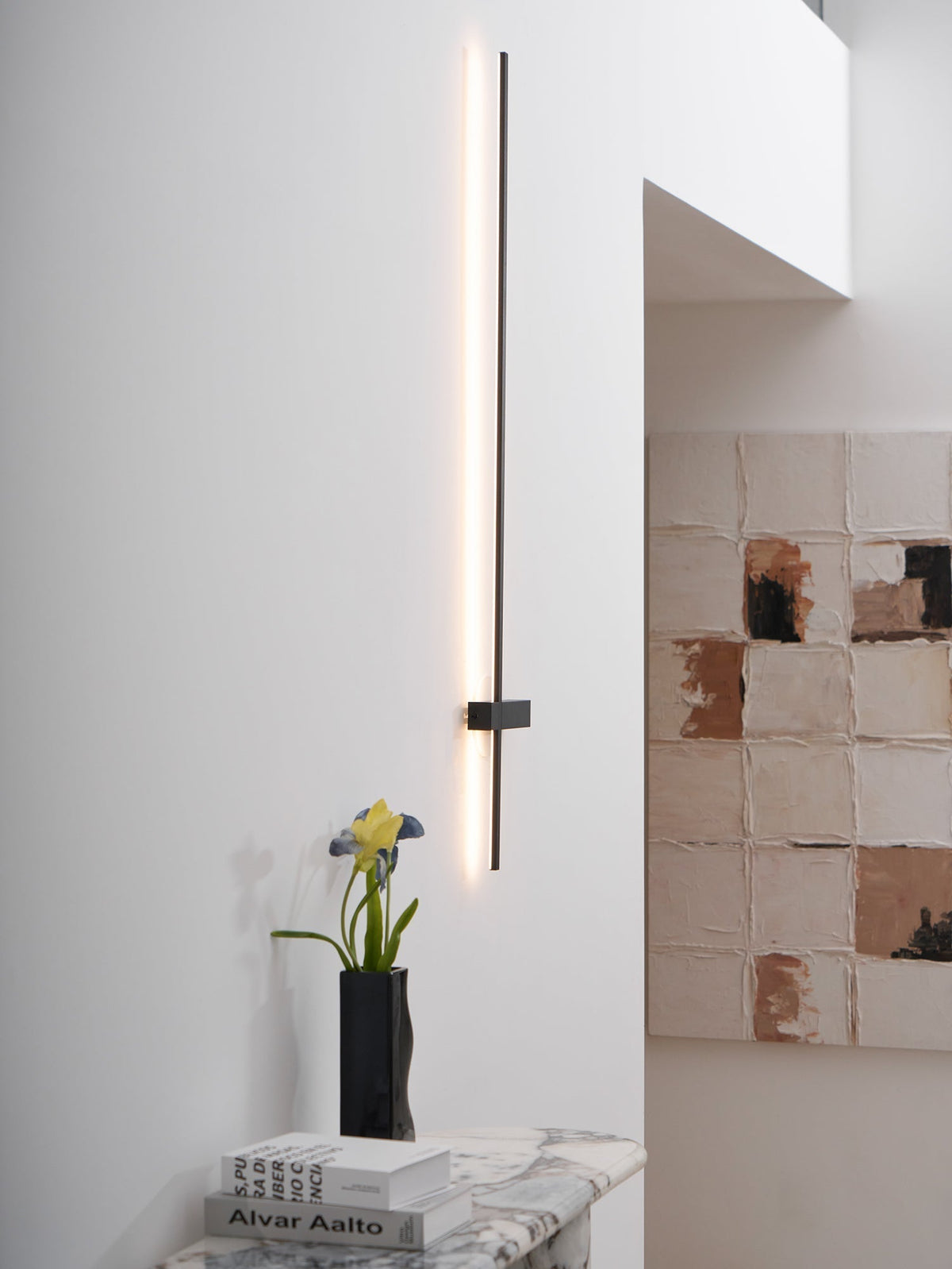 Mesv Lineair Oplaadbaar Zwart Wandlamp