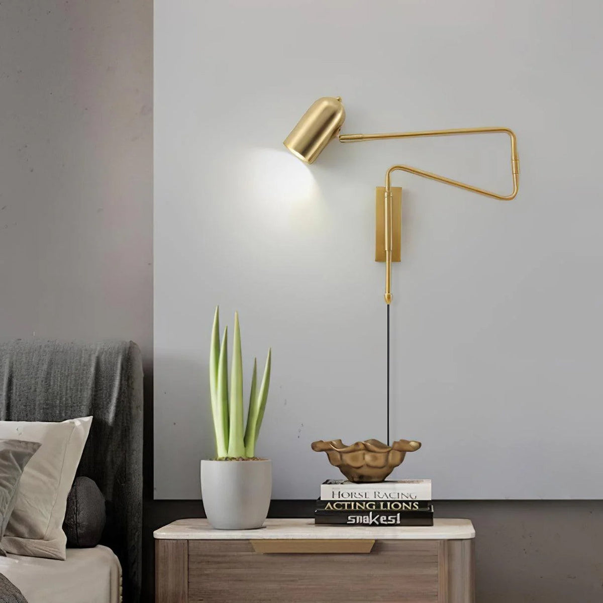 Nox verstelbare arm wandlamp met stekker