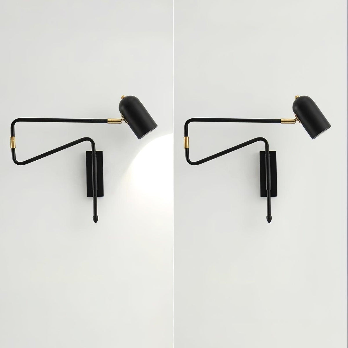 Nox verstelbare arm wandlamp met stekker