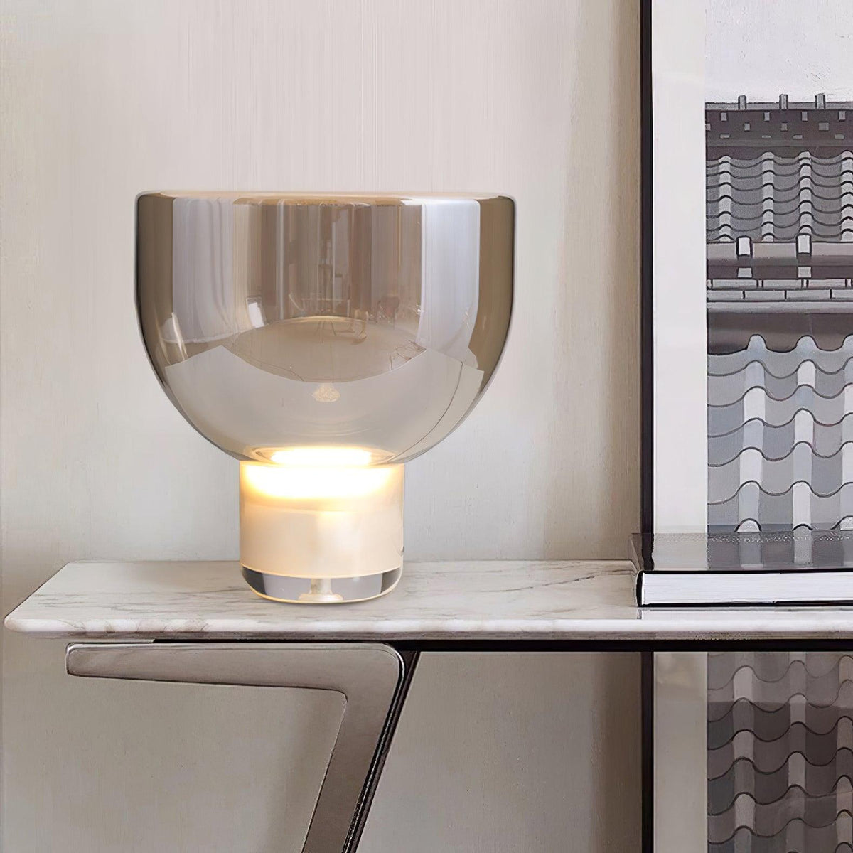 Cavm elegante tafellamp van glas
