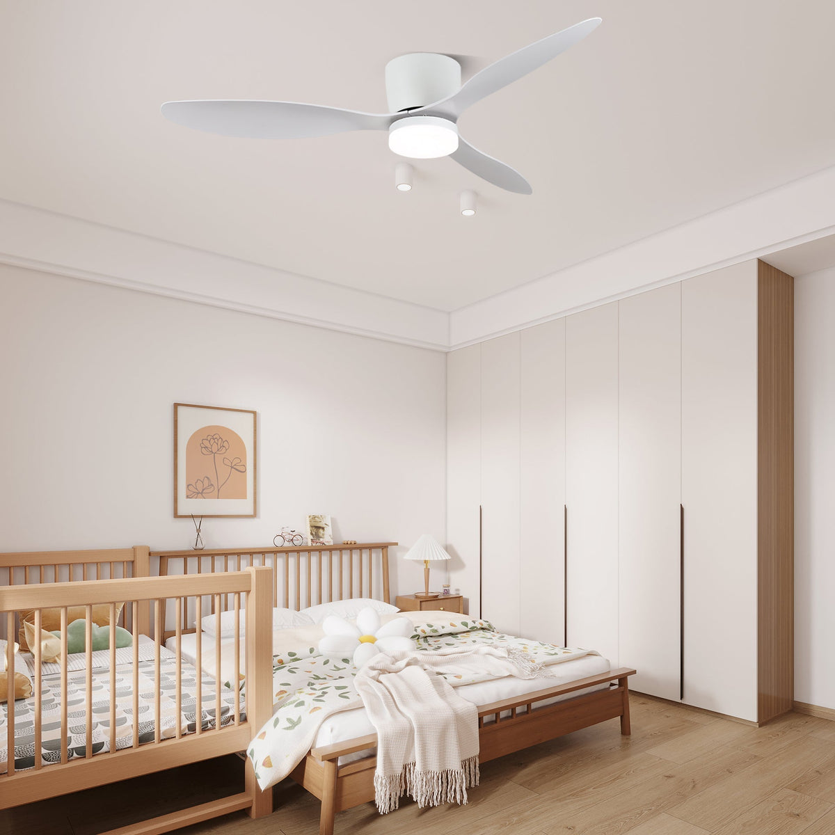 Brinor minimalistisch houten plafondventilator met verlichting