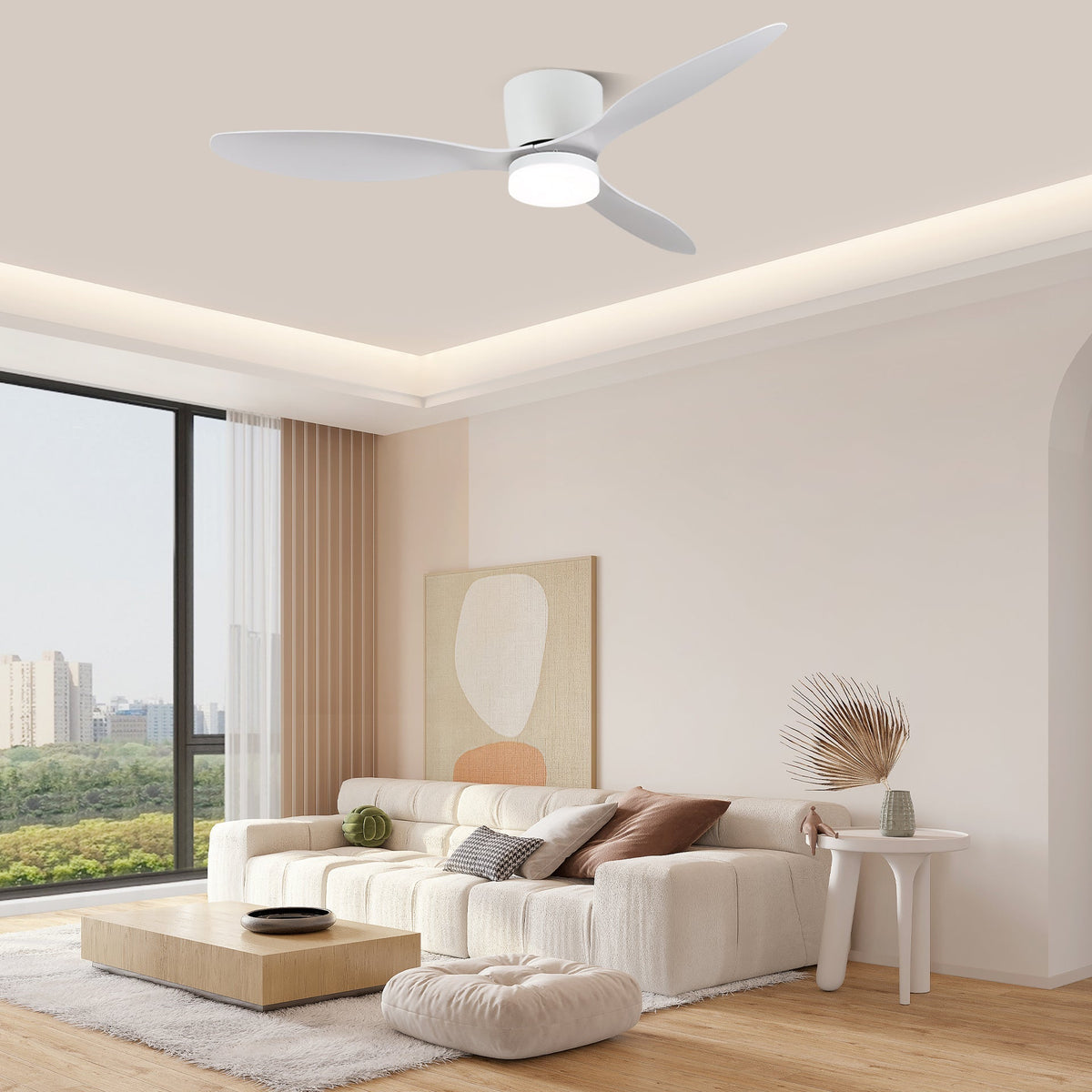 Brinor minimalistisch houten plafondventilator met verlichting