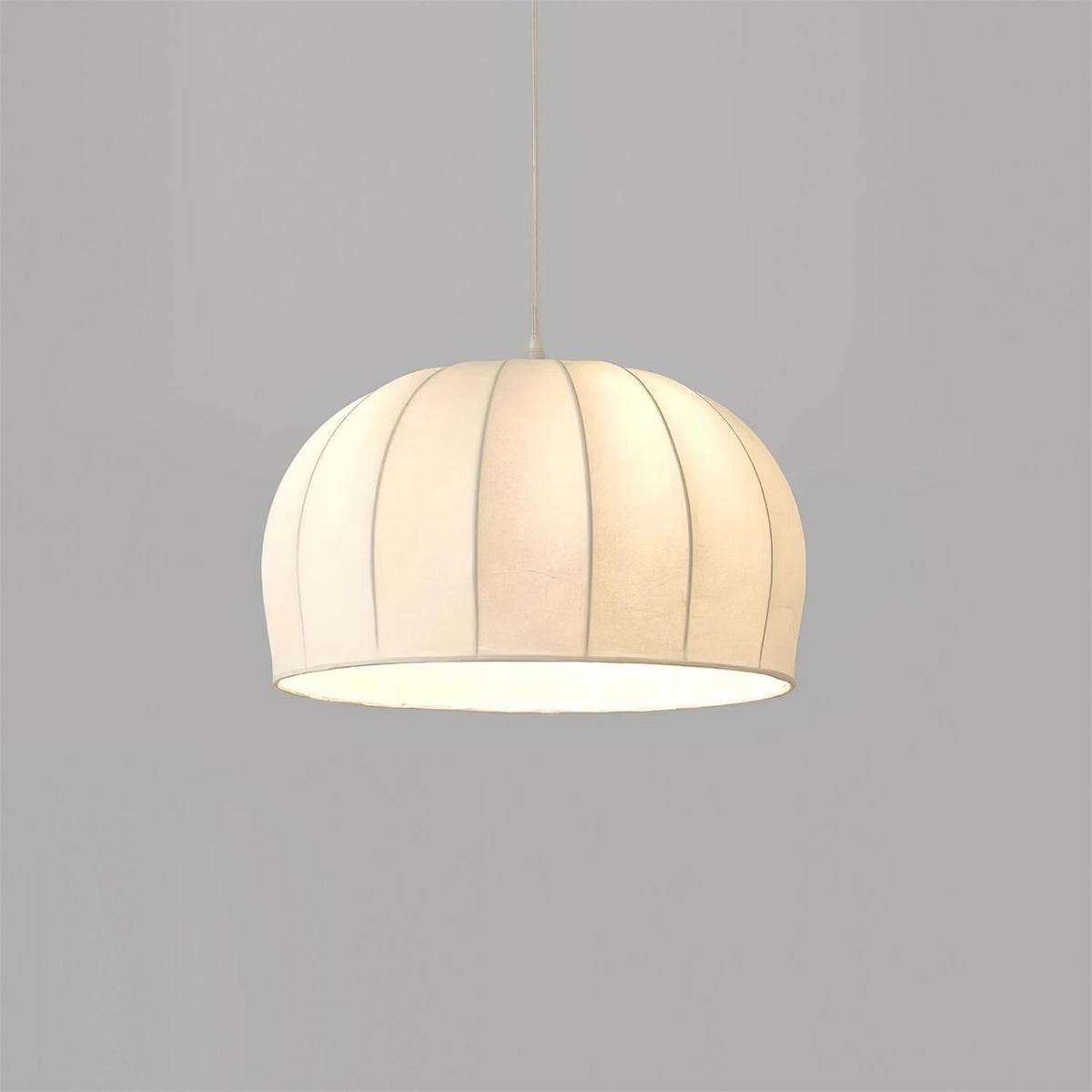 Fioeina witte hanglamp met stoffen koepel