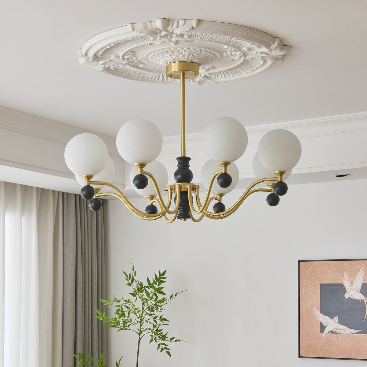 Ershaan sfeer elegantie vintage messing hout kroonluchter