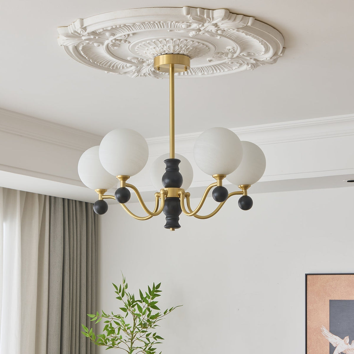 Ershaan sfeer elegantie vintage messing hout kroonluchter