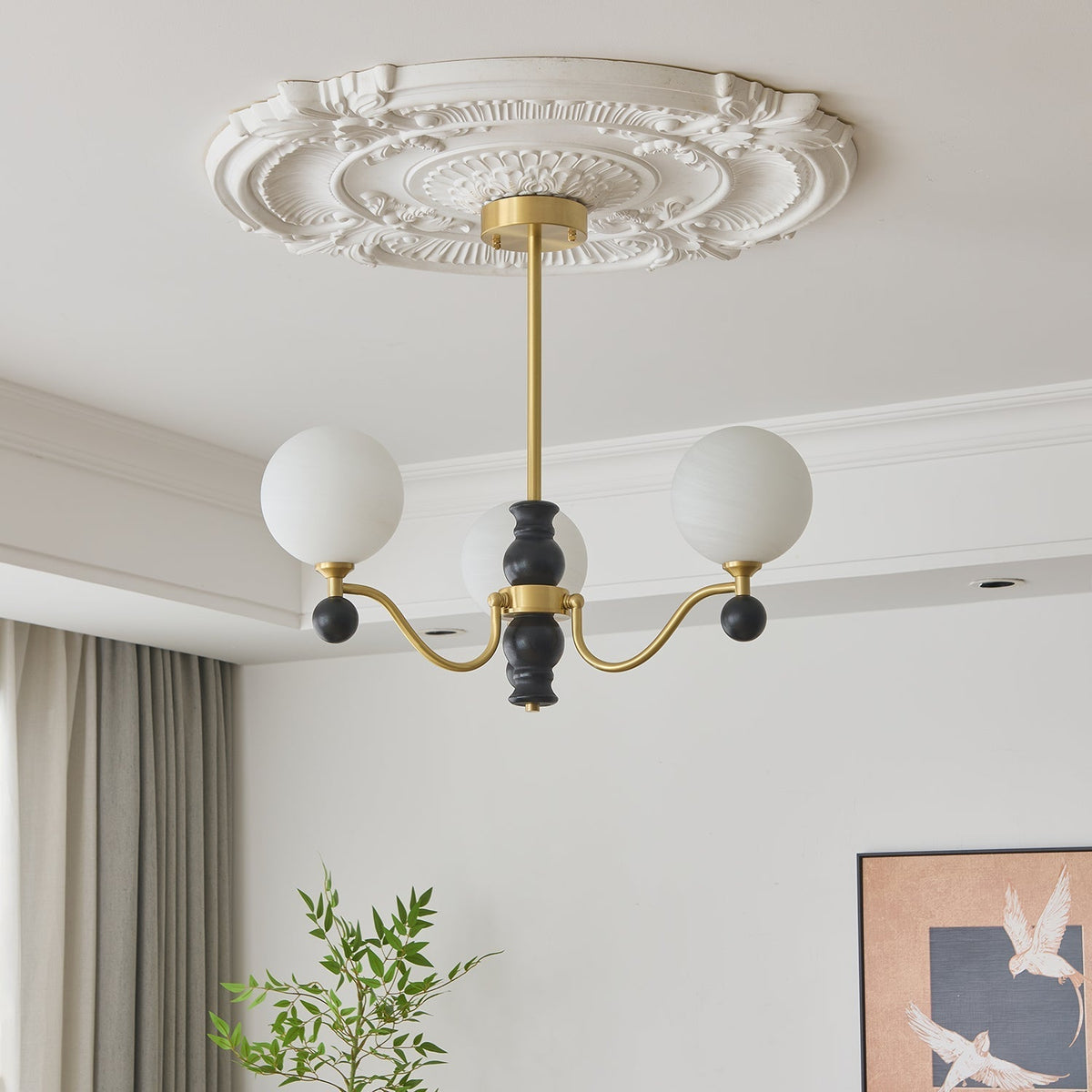 Ershaan sfeer elegantie vintage messing hout kroonluchter