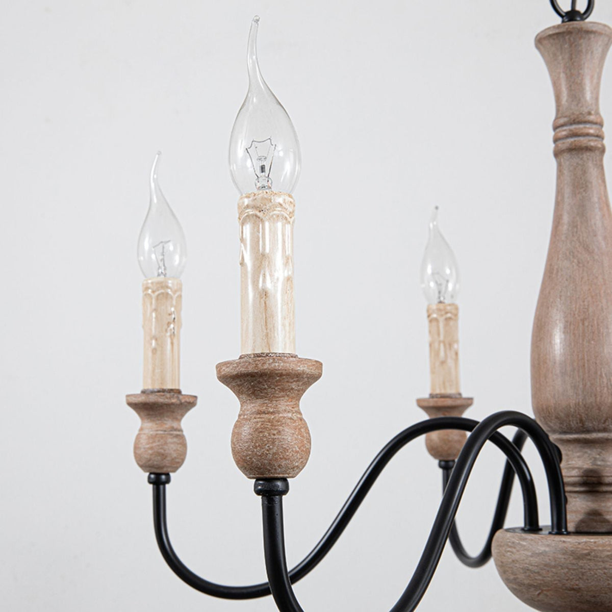 Afralia moderne industriële kroonluchter van oud hout