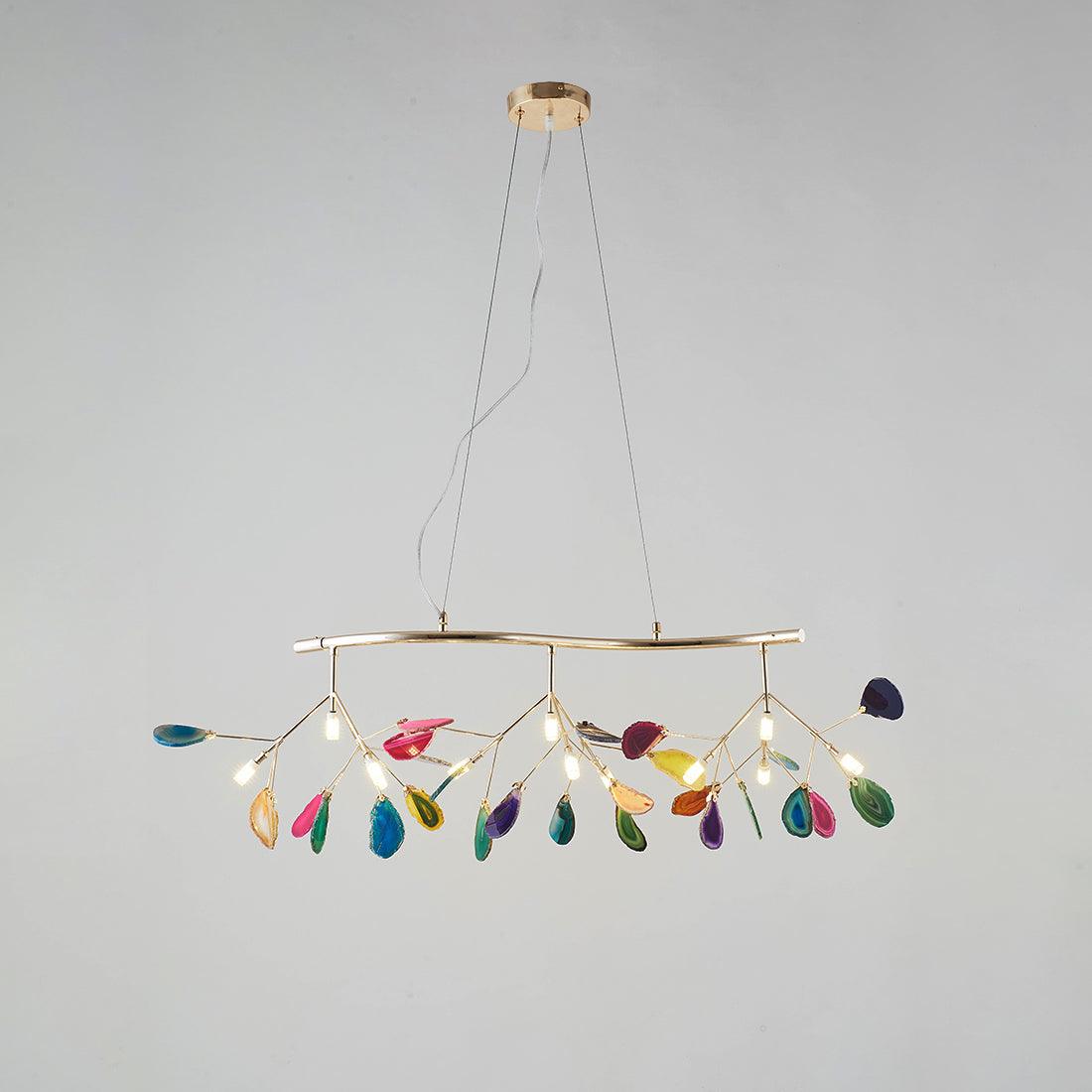 Ulenor Kroonluchter Kleurrijke Bladeren Vergulde Armen