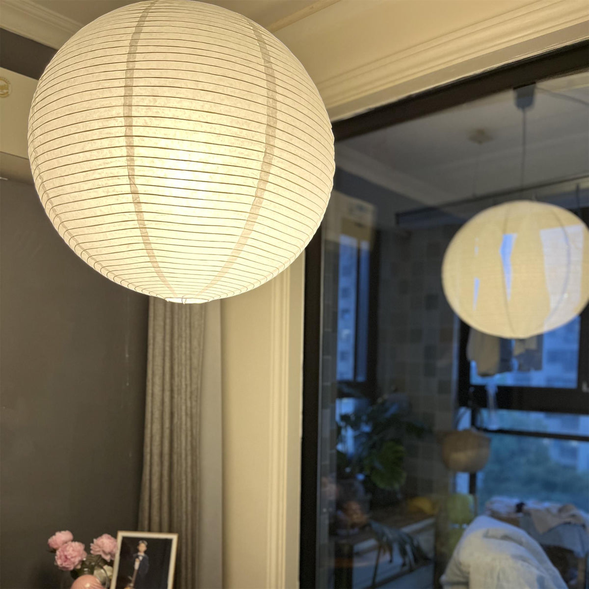 Noveno hanglamp met Washi-papier rond