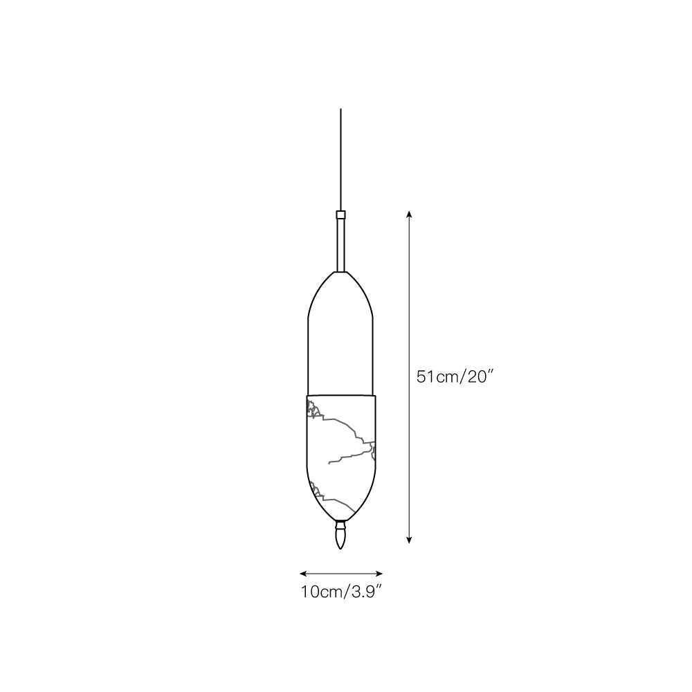 Himinuvye albast minimalistisch Bolus messing hanglamp