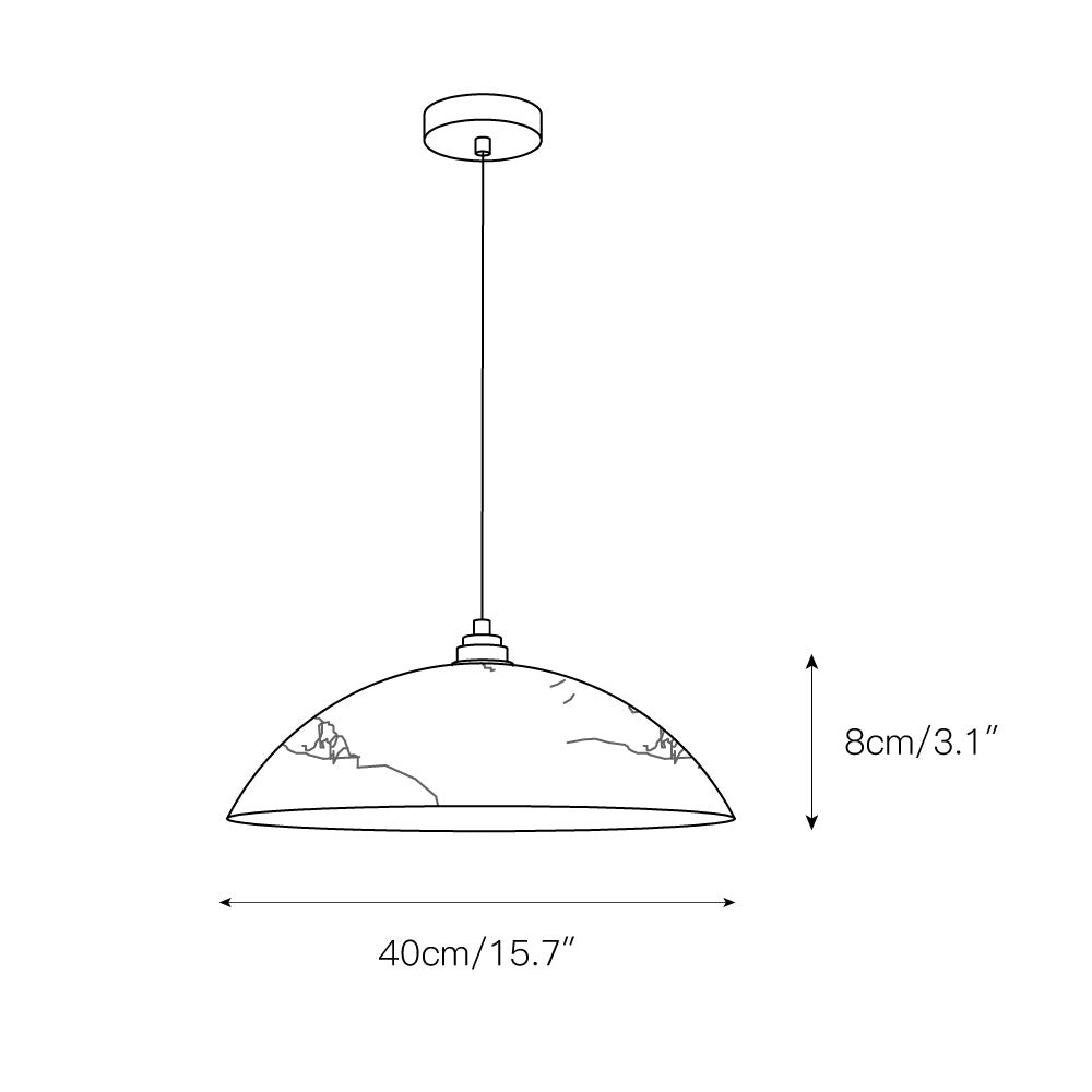Ljomuvyd Individual Creativity koepelvormige albasten hanglamp