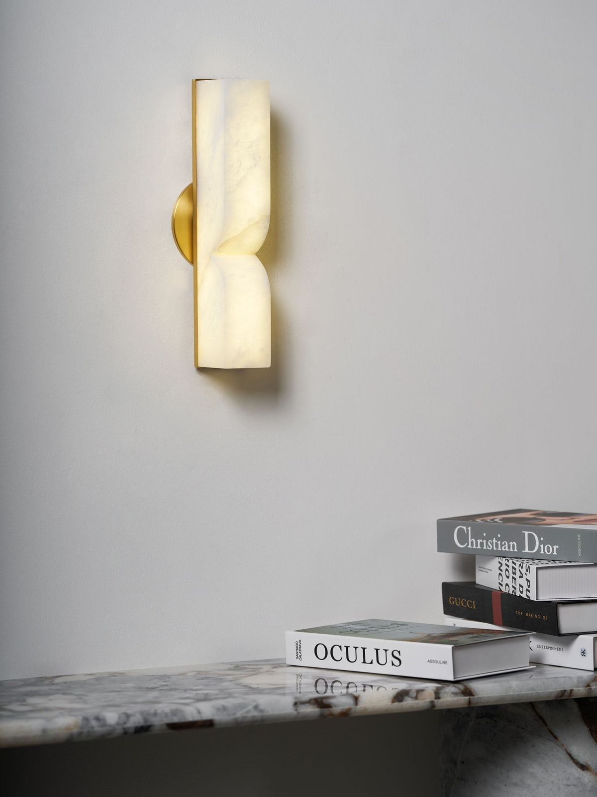 Niveelle Albast Rechthoekige wandlamp