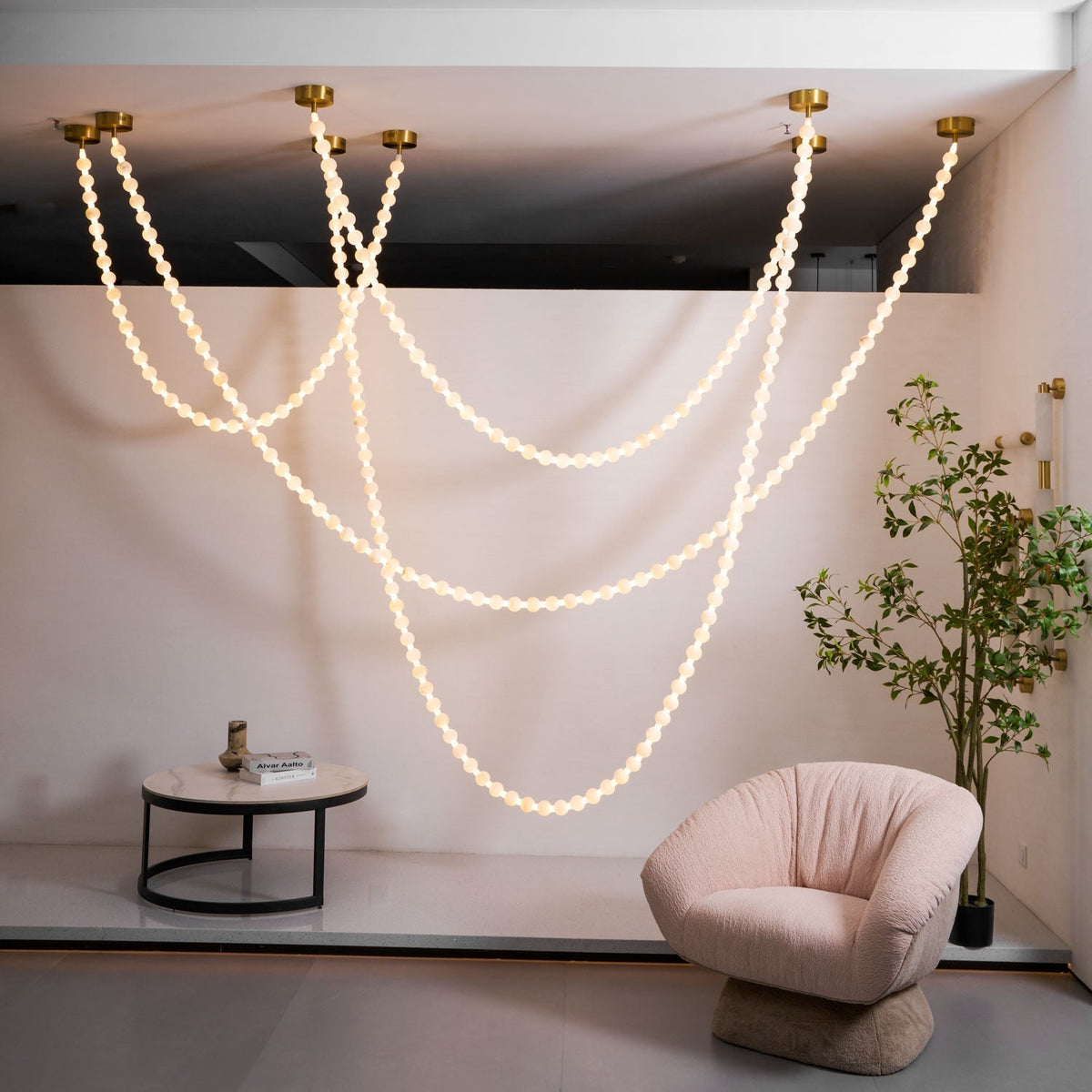 Grempt albast Pearl Necklace Kroonluchter
