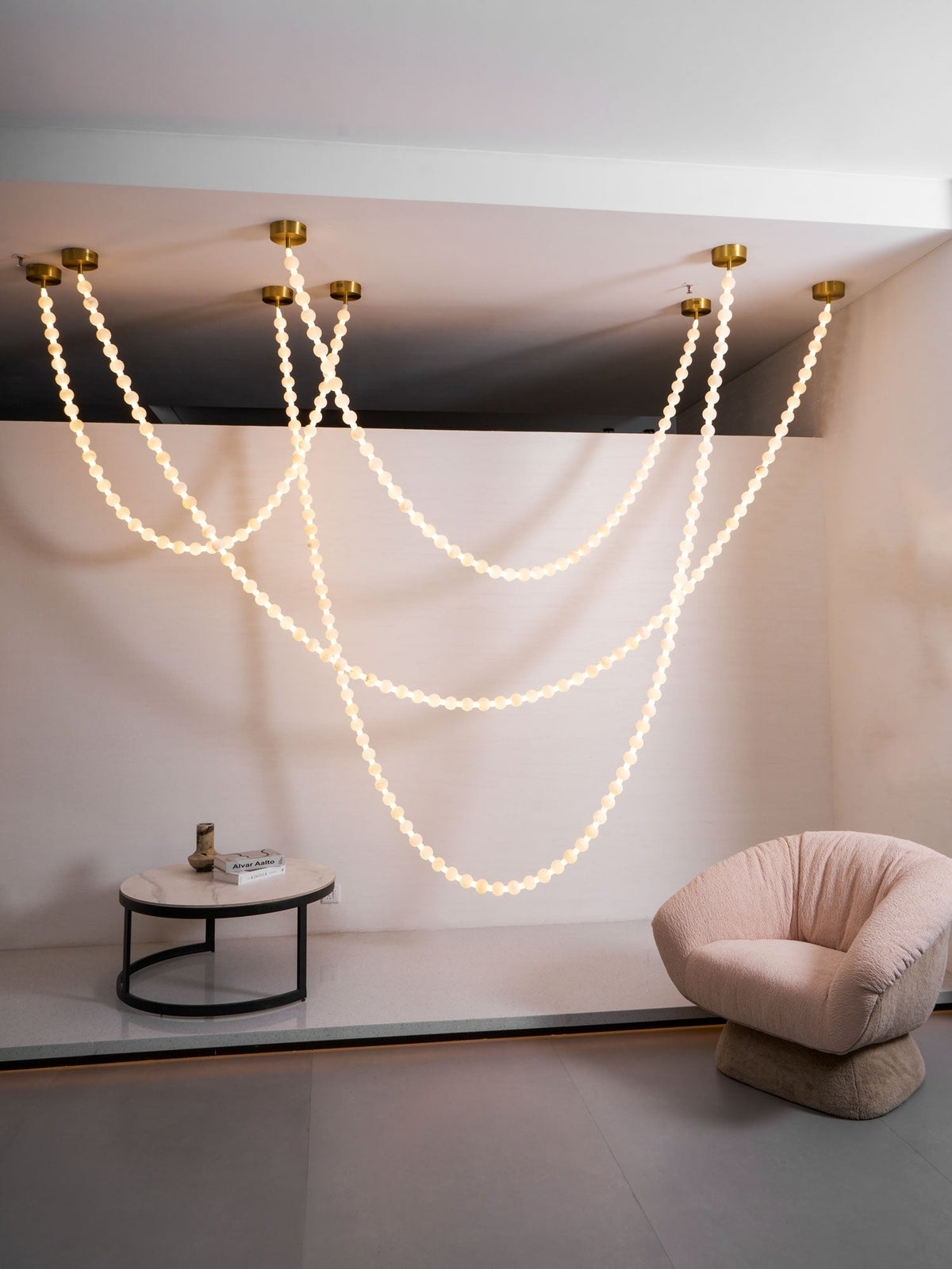 Grempt albast Pearl Necklace Kroonluchter