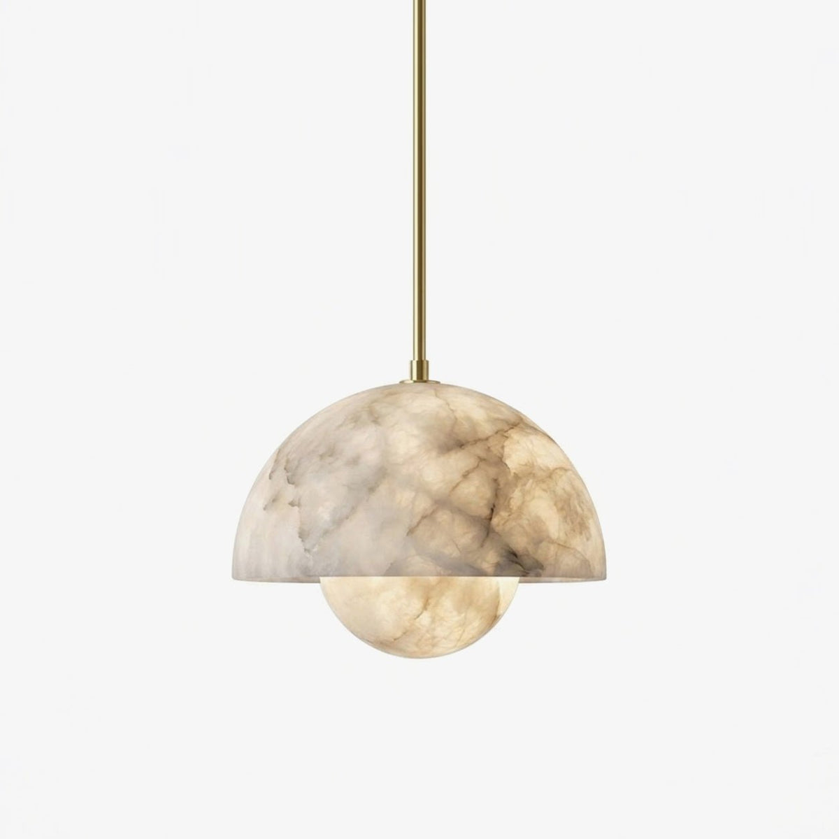 Albasten Bud koepelvormige hanglamp van messing
