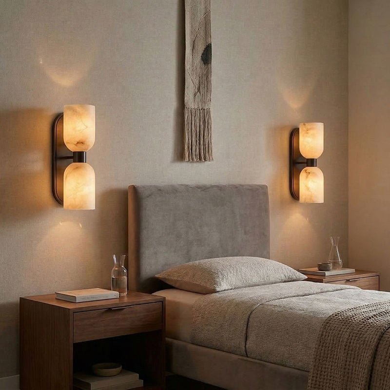 Albasten wandlamp met omhoog-omlaag licht