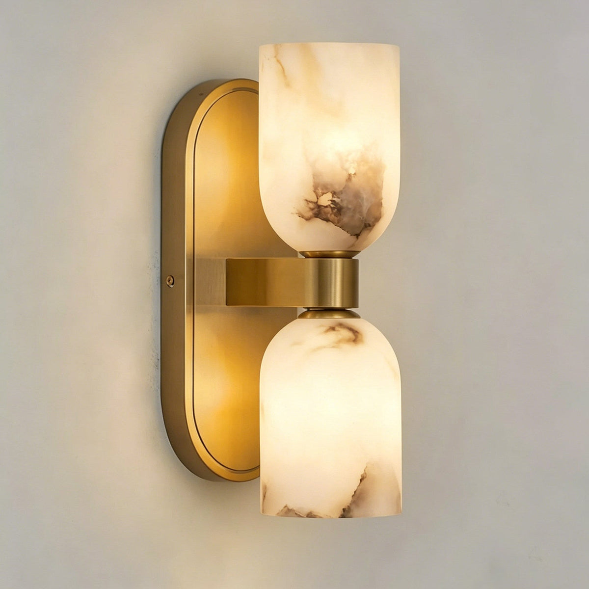 Albasten wandlamp met omhoog-omlaag licht