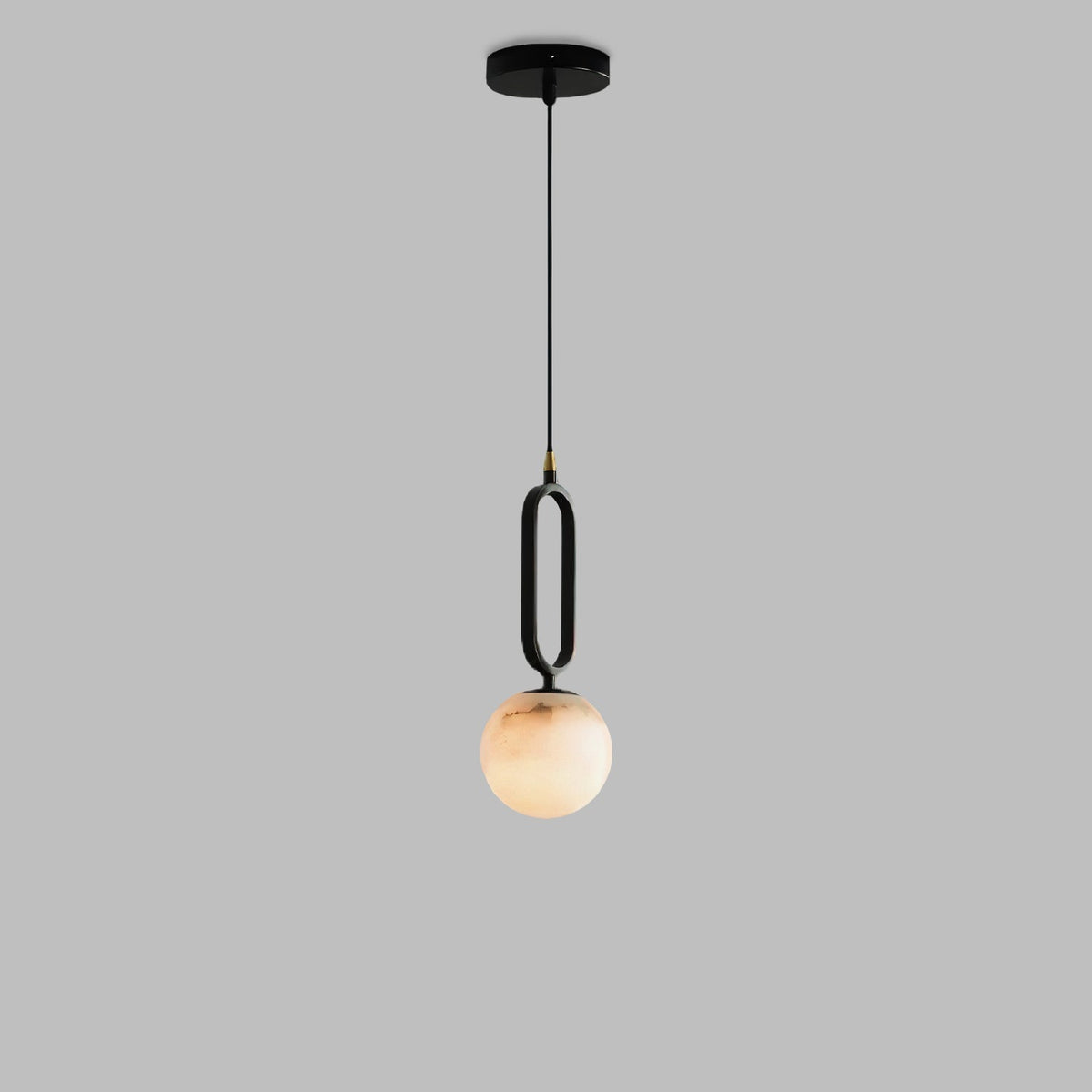 Gloruvyd Minimalistische hanglamp met balvormige kap in albast