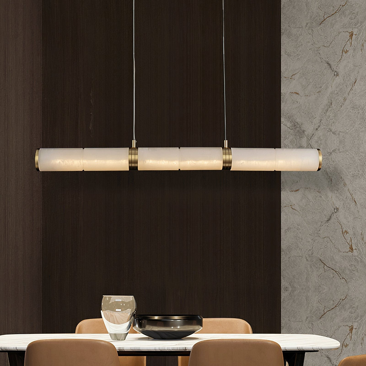 Gevrel minimalistisch hanglamp van albast