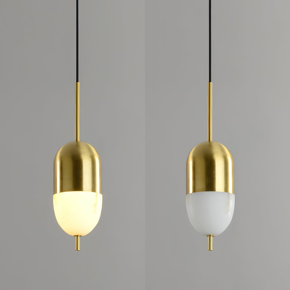 Himinuvye albast minimalistisch Bolus messing hanglamp
